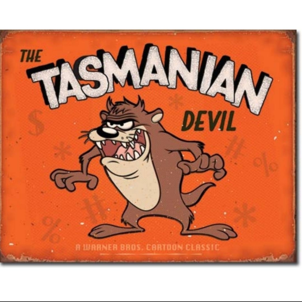 Tasmanian Devil Tin Sign - Looney Tunes USA Made